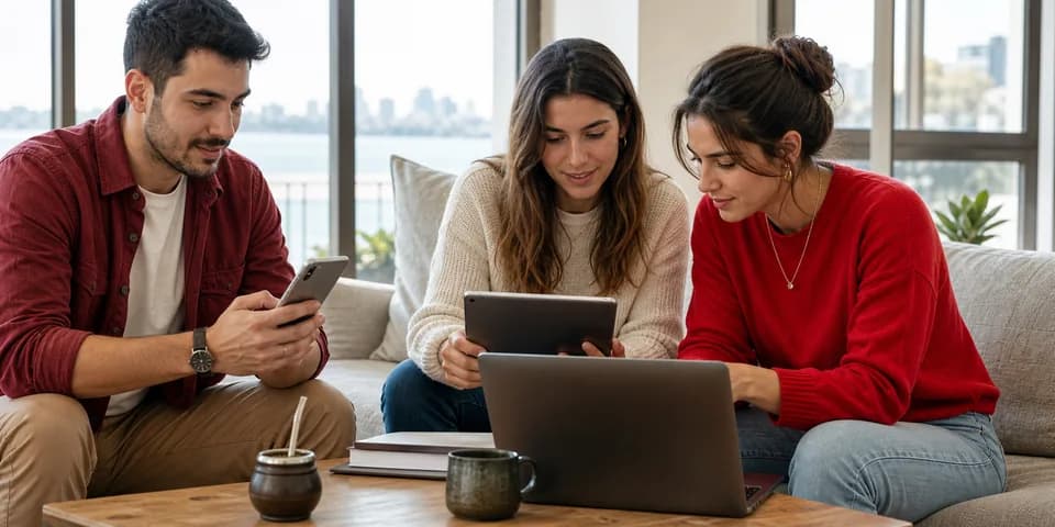 Grupo de personas con uso intensivo de conectividad móvil